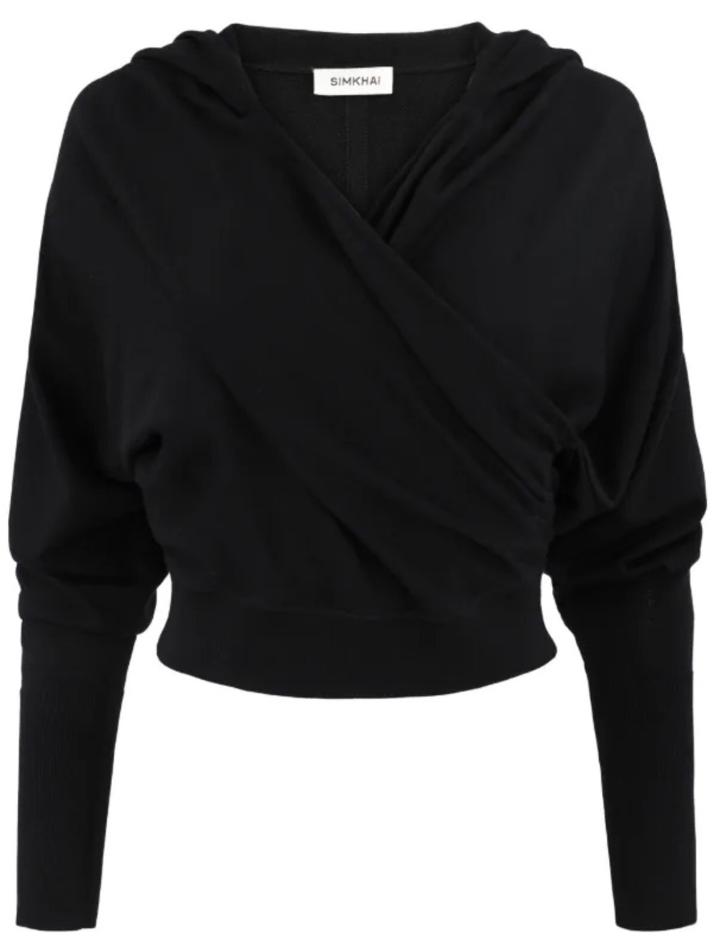 NWT SIMKHAI Riley Wrap Hoodie in black size medium